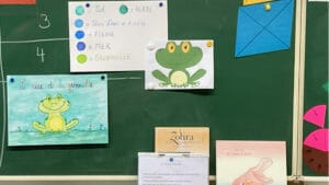 Affiche avec des grenouilles